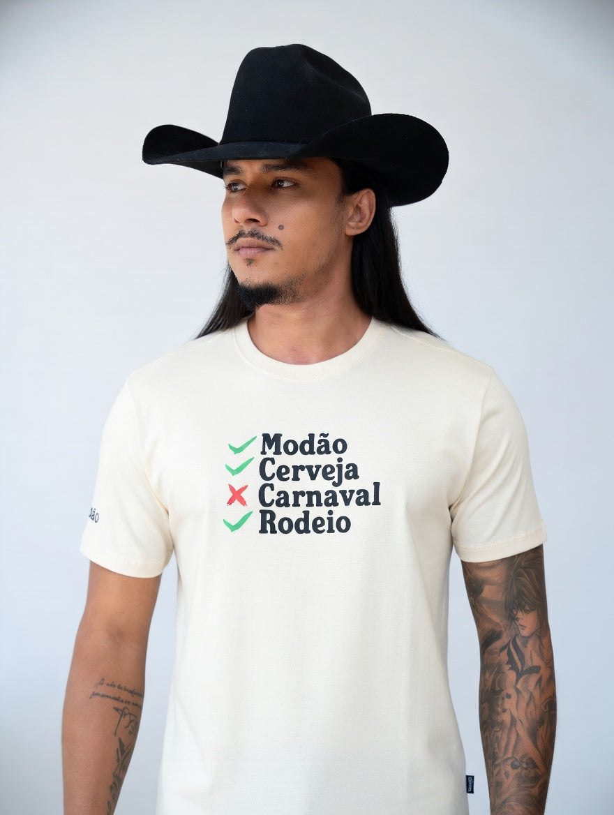 Camiseta Algodao Pima com Elastano - Modao Cerveja e Rodeio