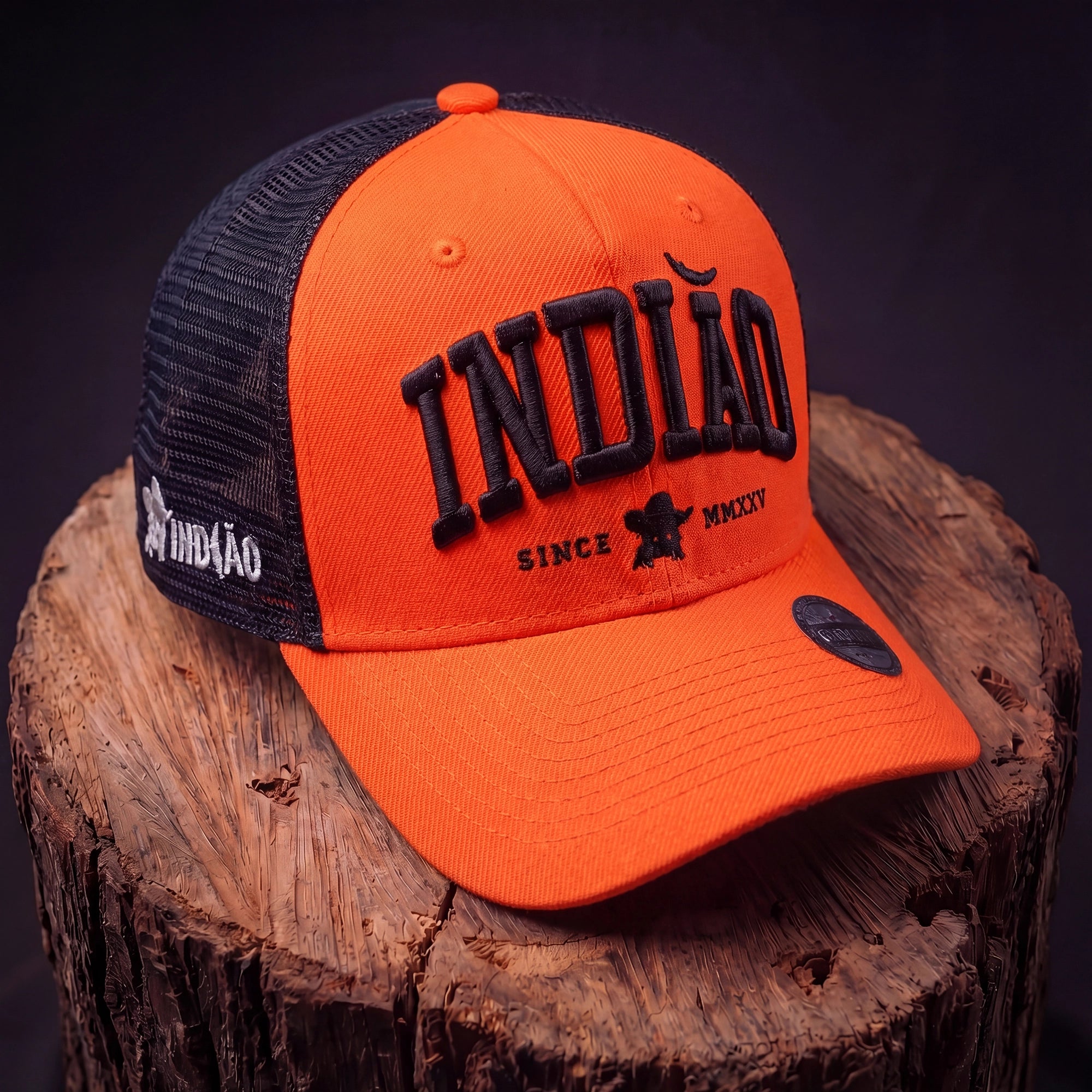 Boné Trucker - Indiao - Laranja Fluor