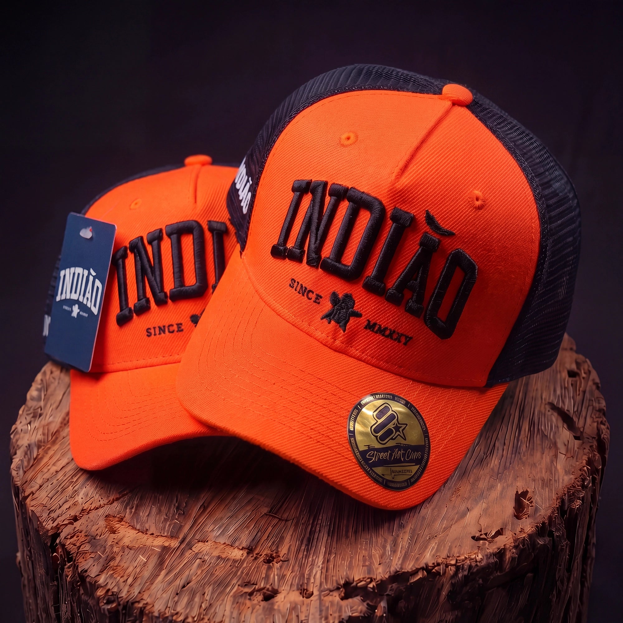 Boné Trucker - Indiao - Laranja Fluor