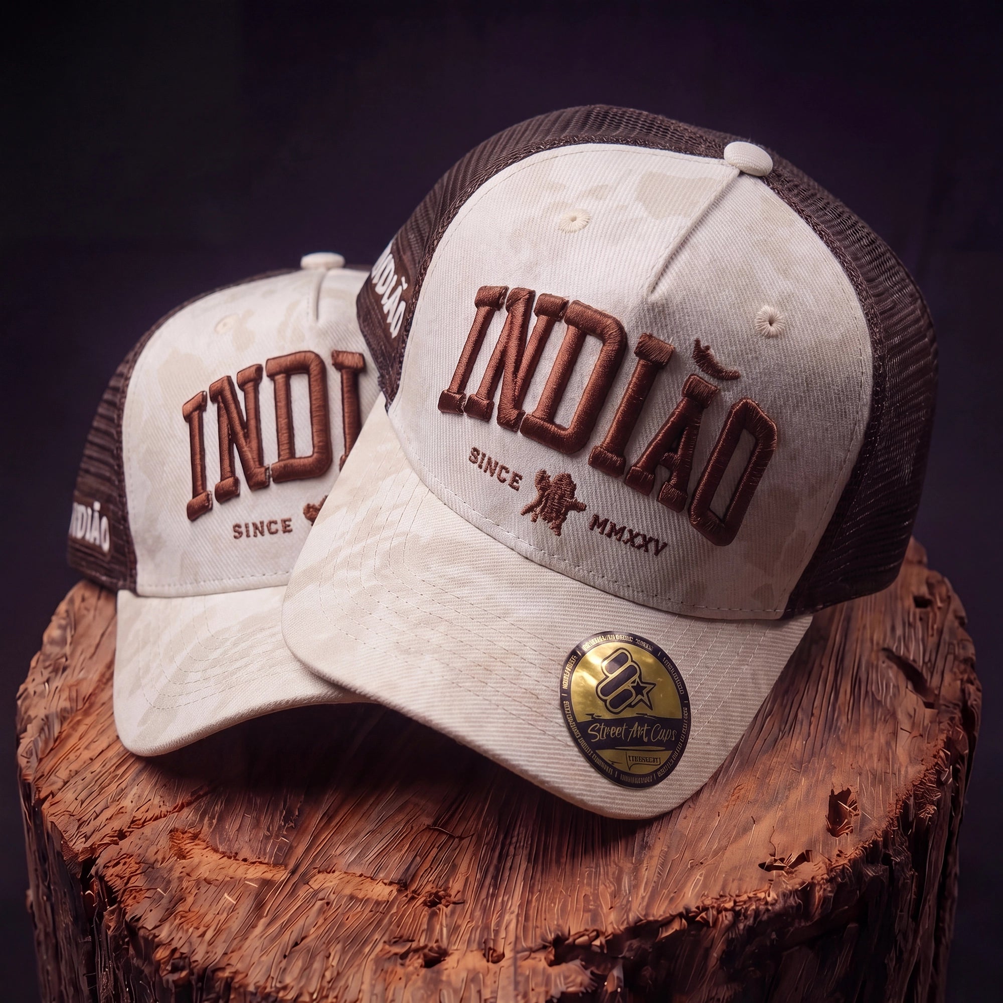 Boné Trucker - Indiao - Marrom Sublimado