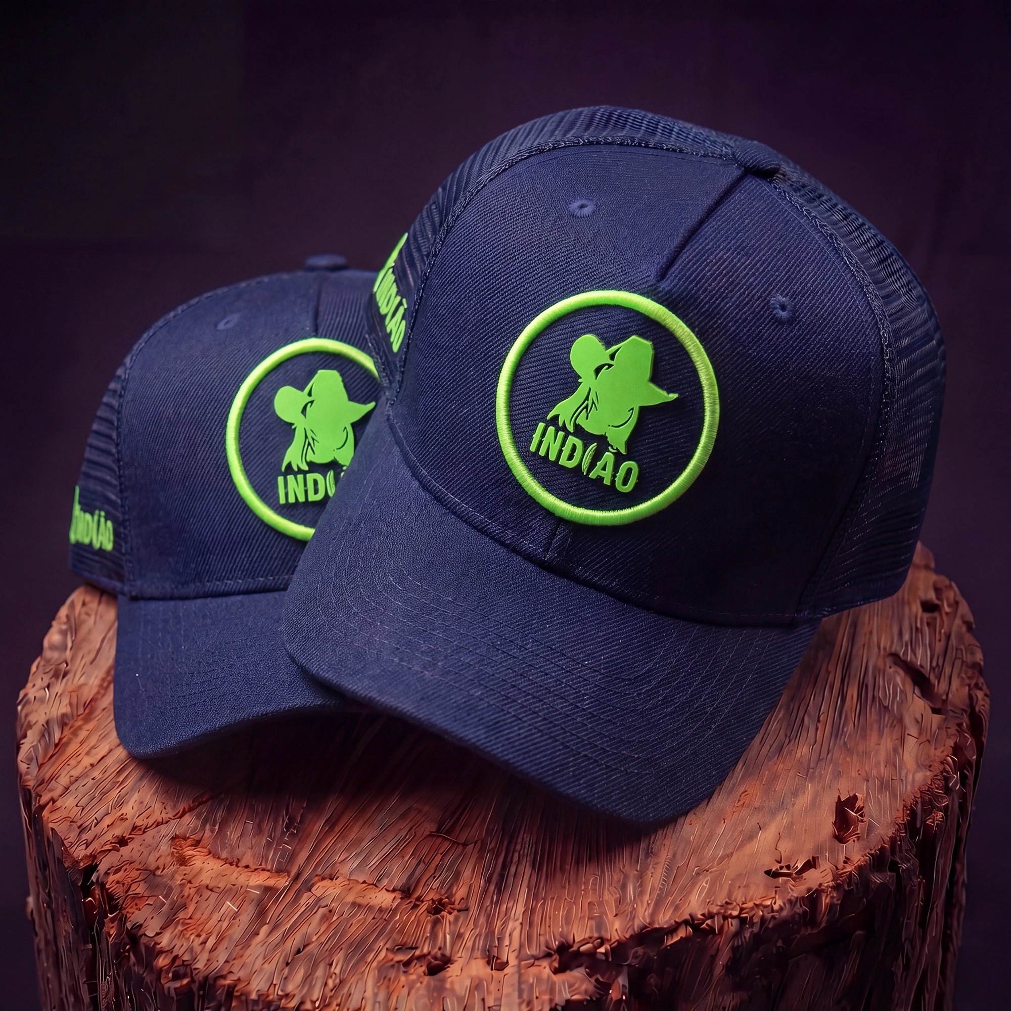 Boné Trucker - Silhueta - Marinho e Verde