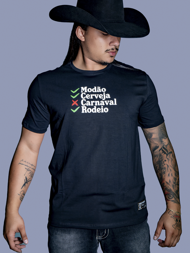 Camiseta Algodao Pima com Elastano - Modao Cerveja e Rodeio