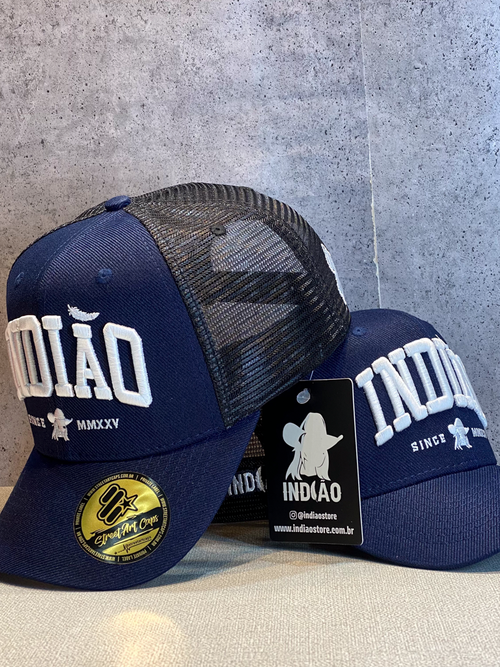 Boné Trucker - Indiao - Azul Marinho