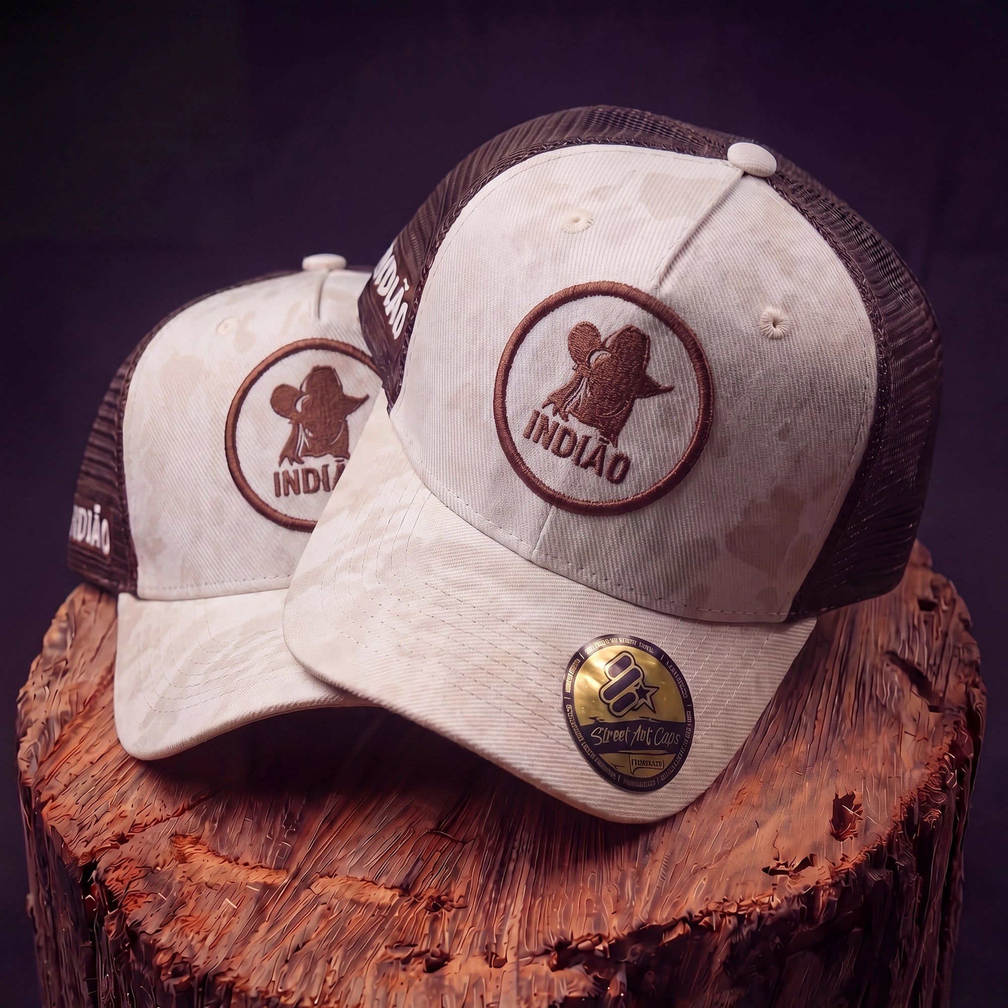 Boné Trucker - Silhueta - Marrom Sublimado