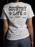 Camiseta Feminina Country Algodão Pima com Elastano - Country Life, cor Branco – Indião Store