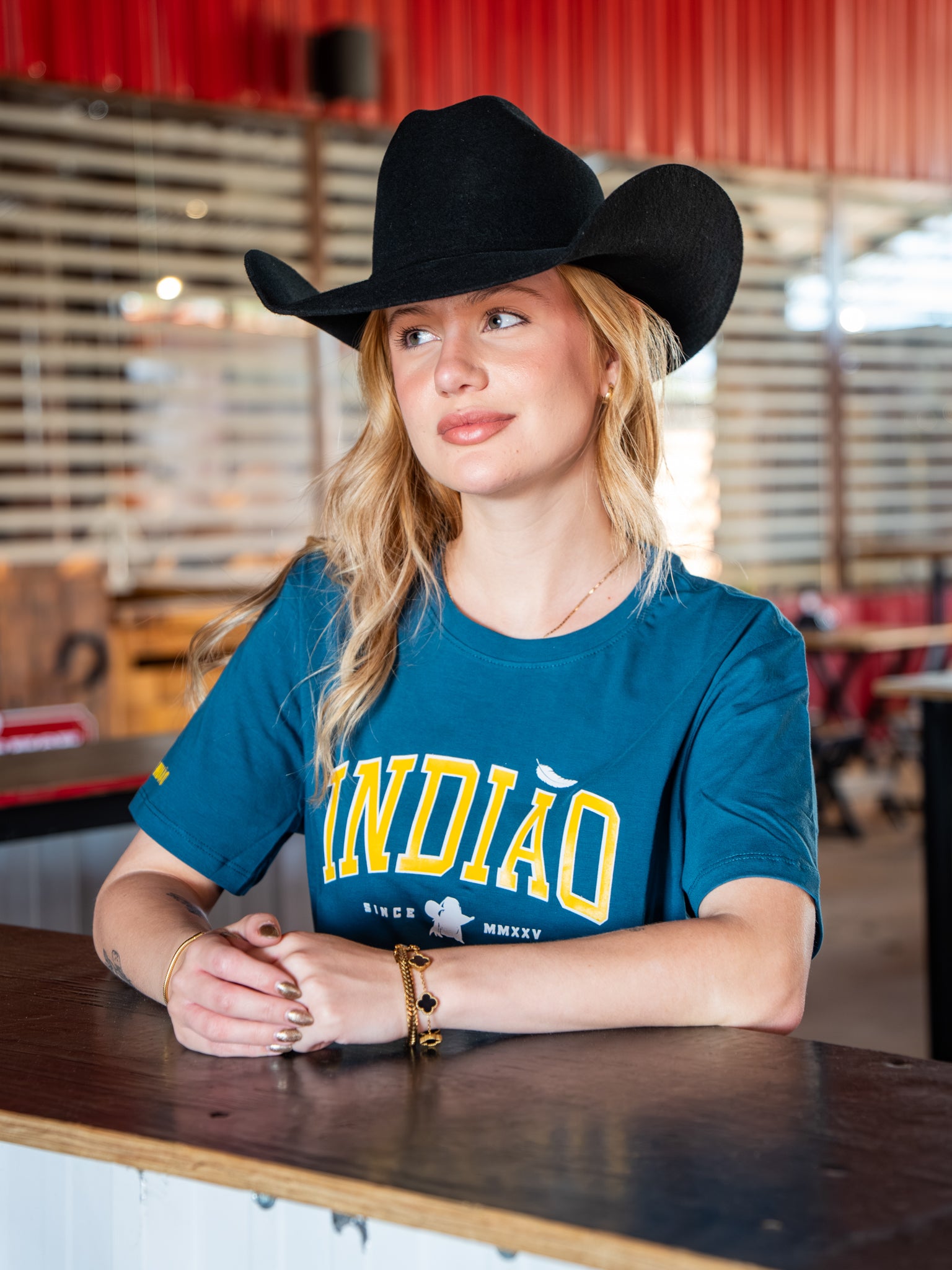 Camiseta Feminina Algodao Pima com Elastano - Indiao