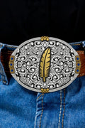Fivela Country Indiao Pena Ouro/Prata  11,8x9,5cm