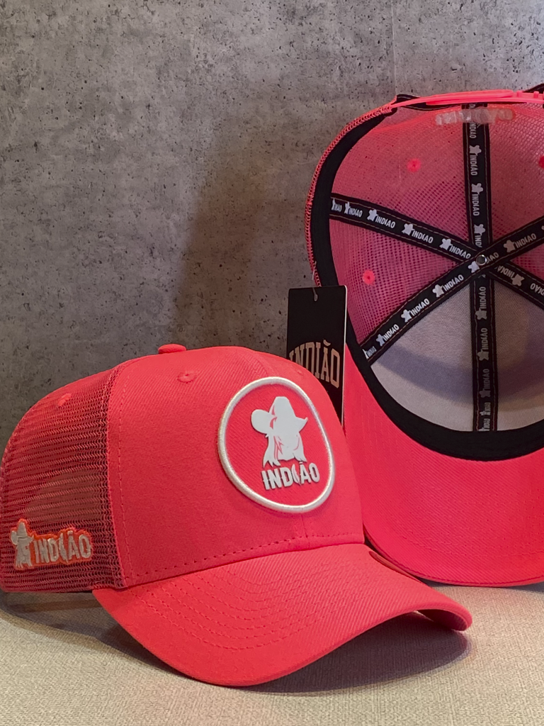 Boné Trucker - Silhueta - Rosa Fluor