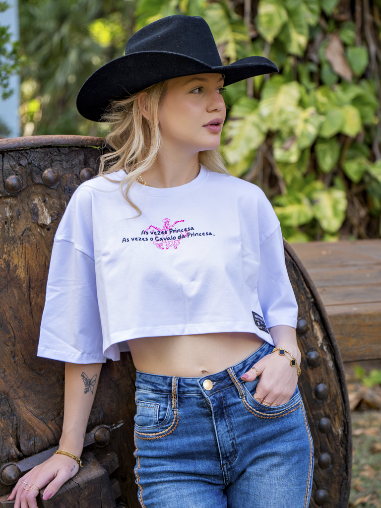 Cropped Algodao Pima com Elastano Confortavel -  As vezes princesa