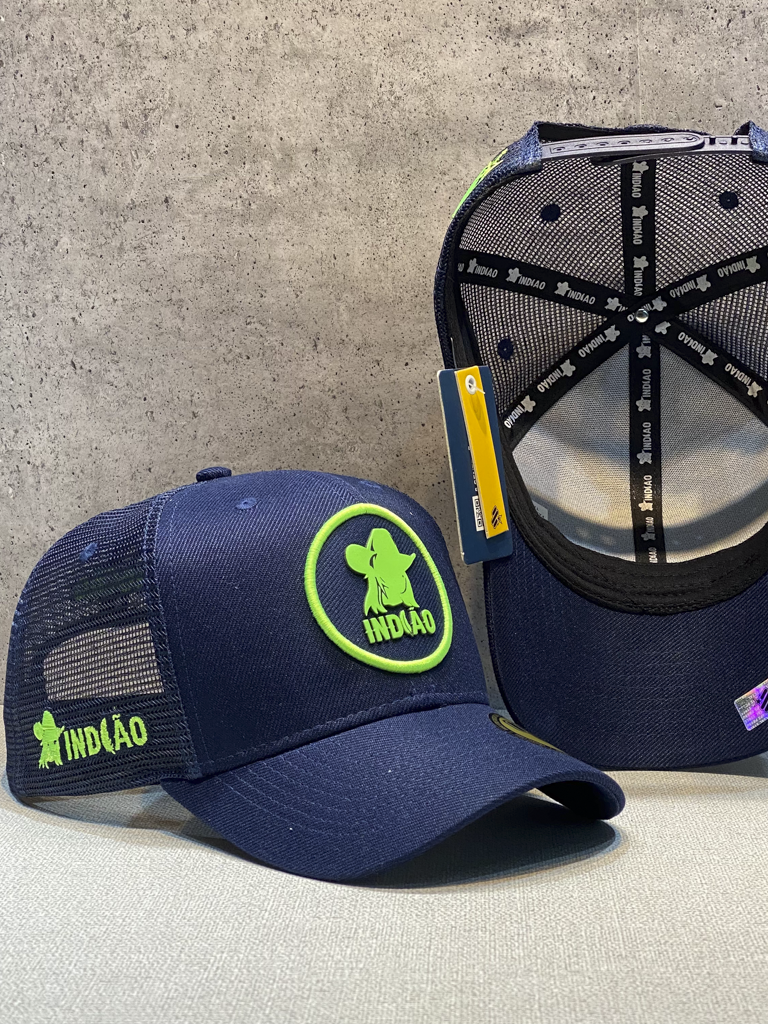 Boné Trucker - Silhueta - Marinho e Verde