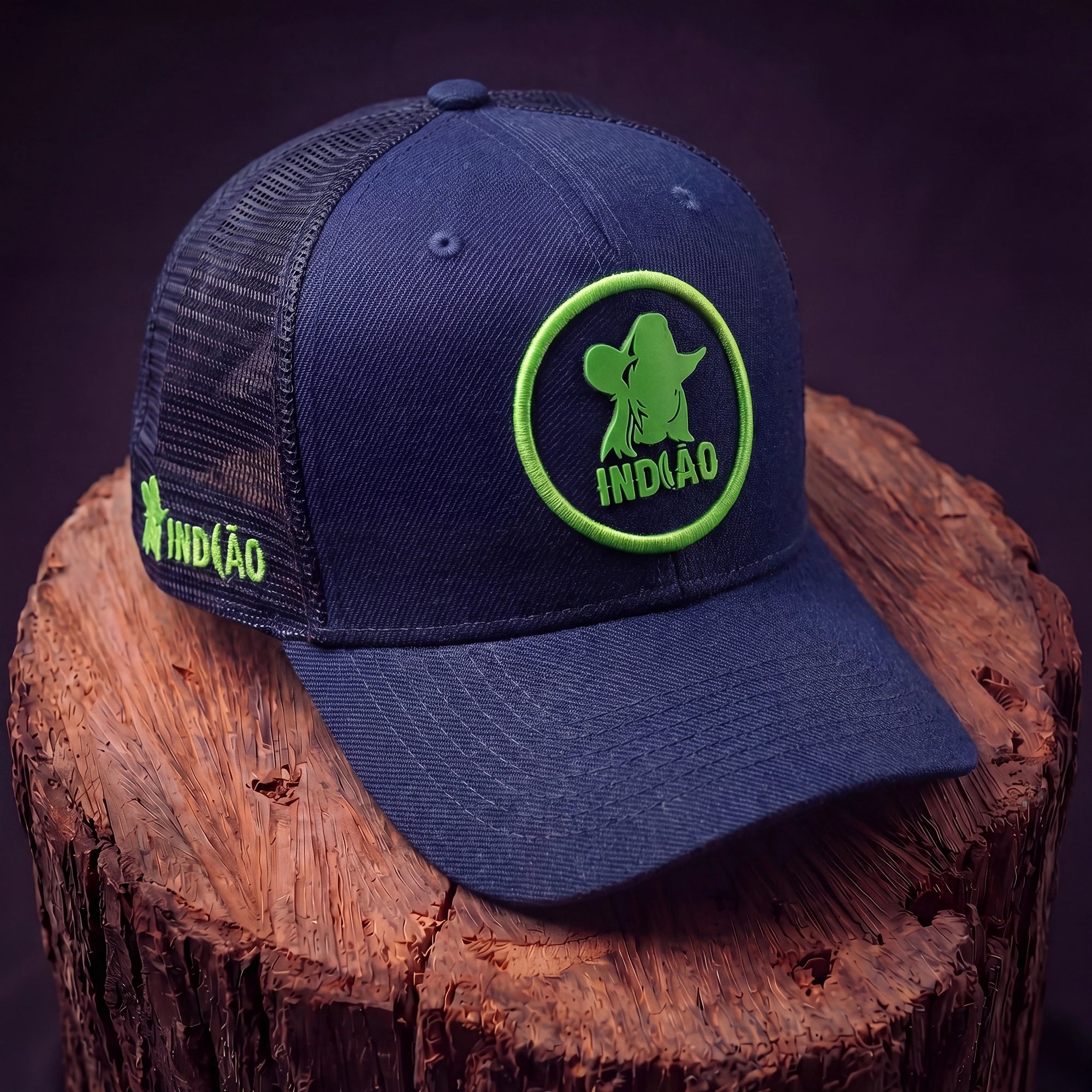 Boné Trucker - Silhueta - Marinho e Verde