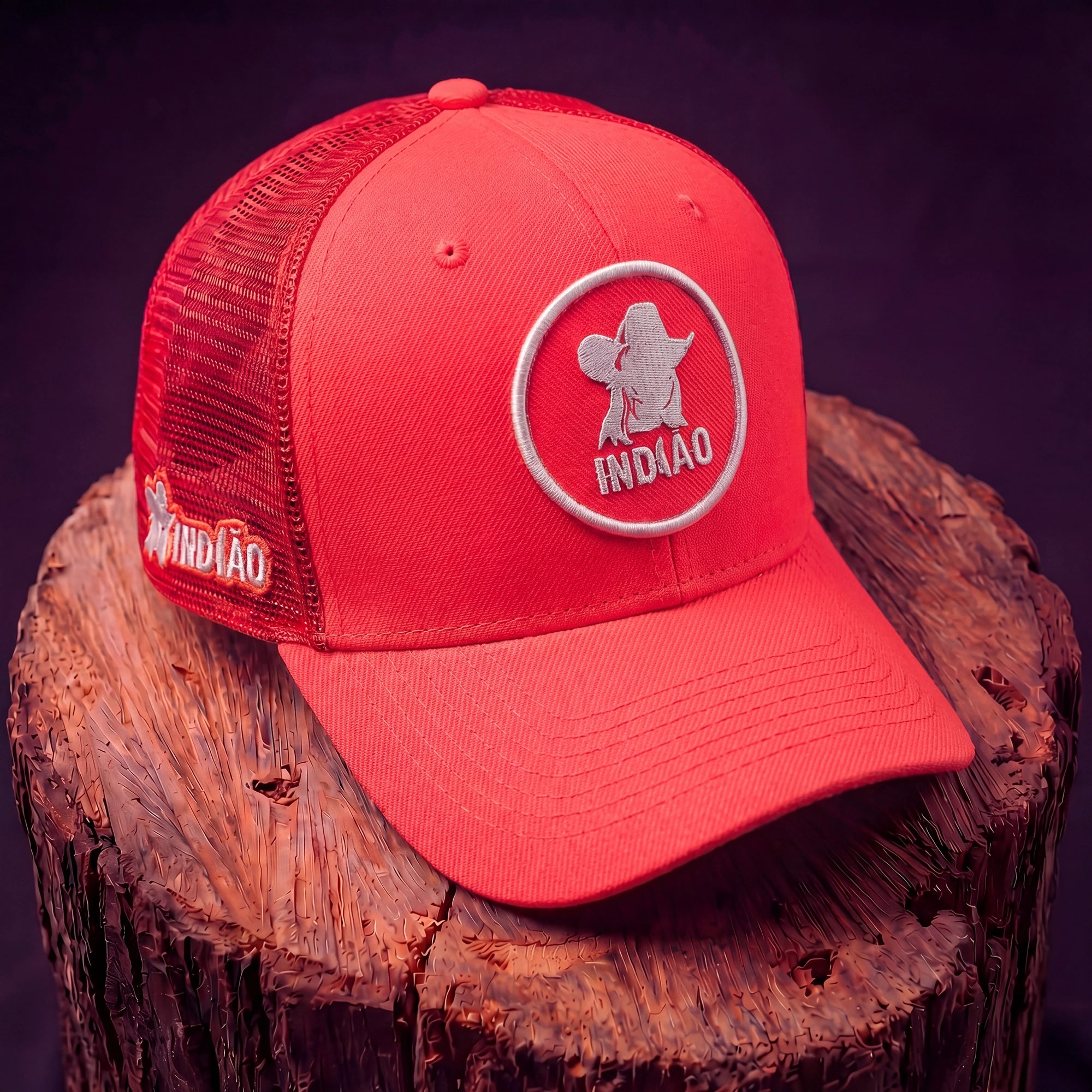 Boné Trucker - Silhueta - Rosa Fluor
