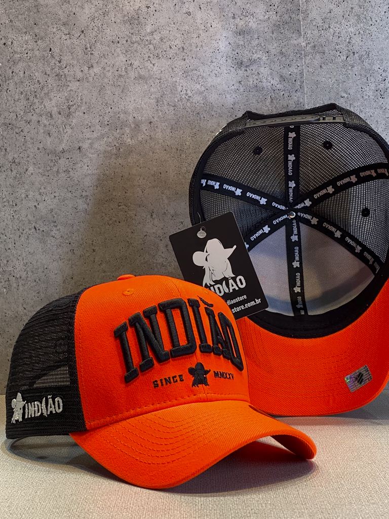 Boné Trucker - Indiao - Laranja Fluor