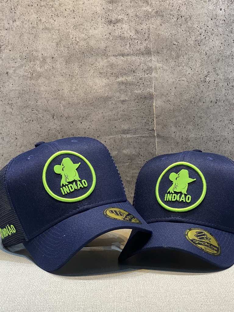 Boné Trucker - Silhueta - Marinho e Verde