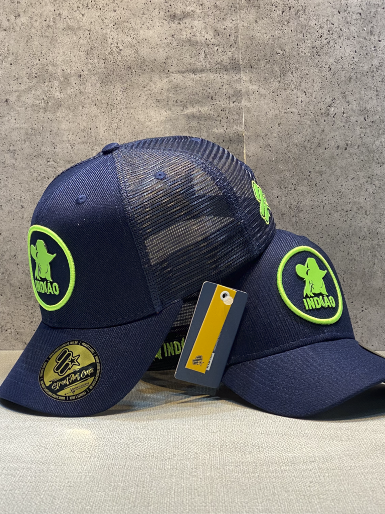 Boné Trucker - Silhueta - Marinho e Verde