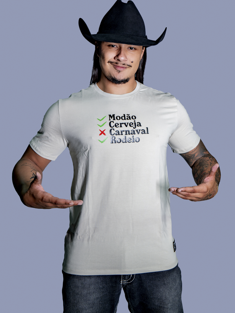 Camiseta Algodao Pima com Elastano - Modao Cerveja e Rodeio