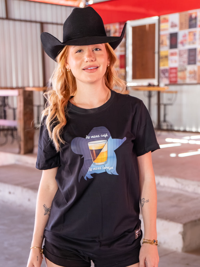 Camiseta Feminina Algodao Pima com Elastano - Cafe e Cerveja