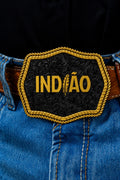 Fivela Country Indiao Premium  Ouro/Preto  11,8x9,5cm