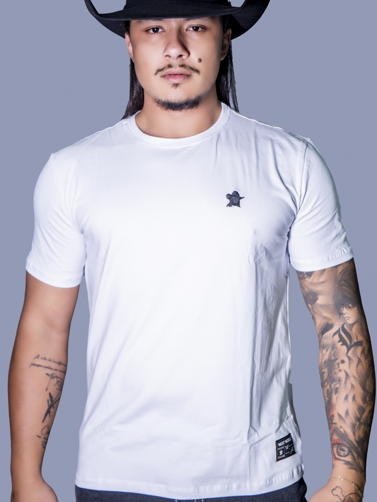 Camiseta Algodao Pima com Elastano - Basica Bordada