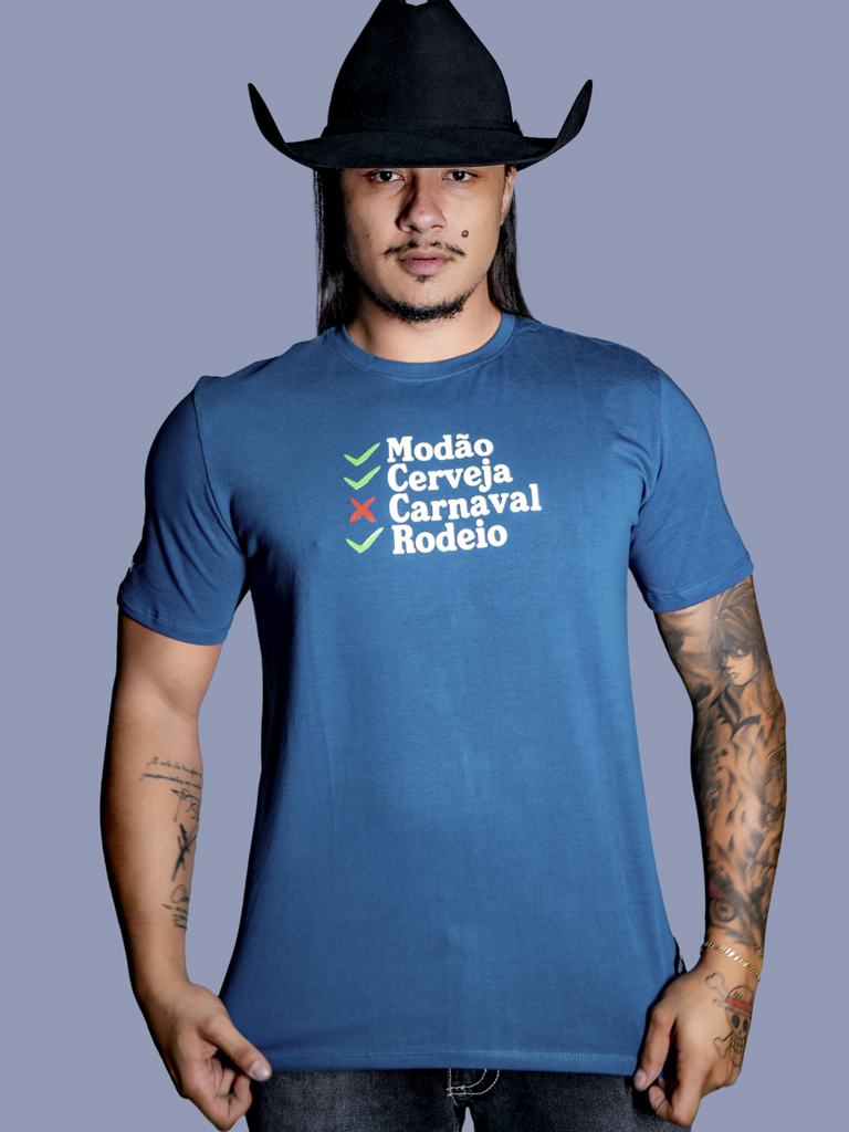 Camiseta Algodao Pima com Elastano - Modao Cerveja e Rodeio