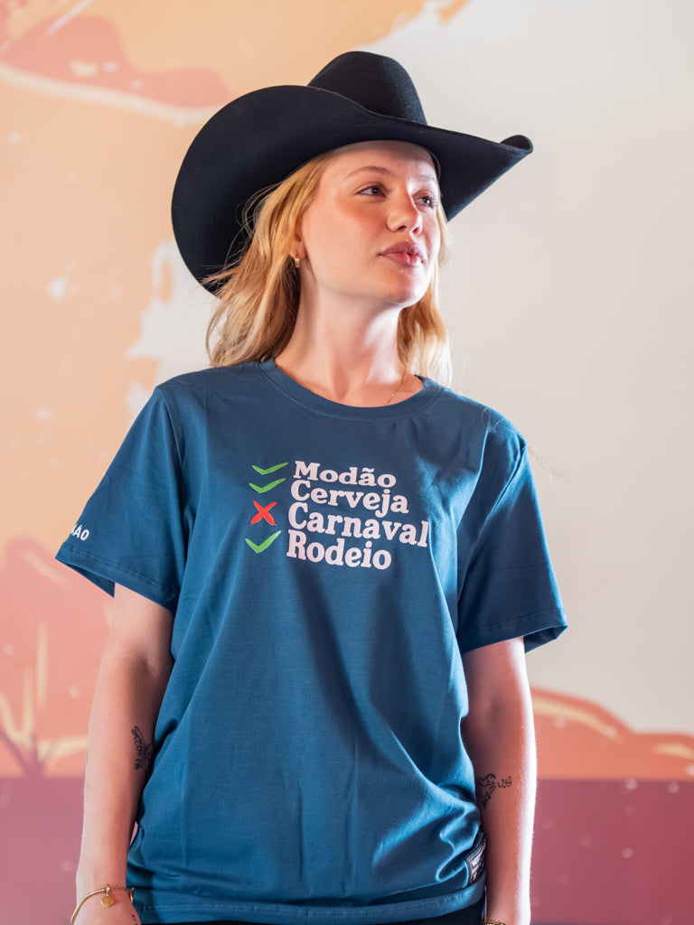 Camiseta Feminina Algodao Pima com Elastano - Modao Cerveja e Rodeio