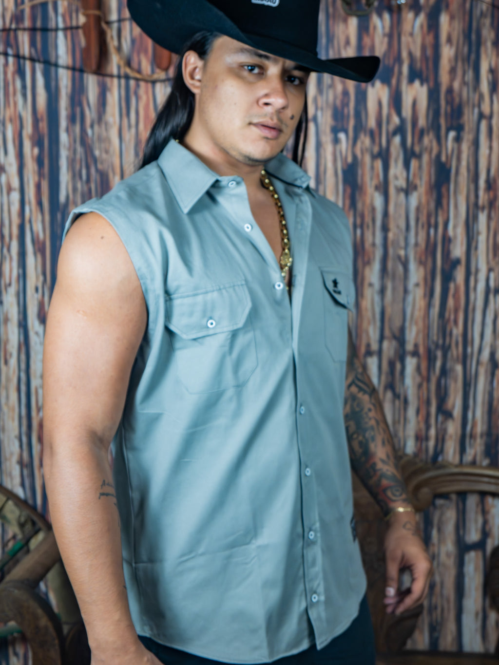 Camisa Regata Sarja Centauro 100% Algodao com Bolso