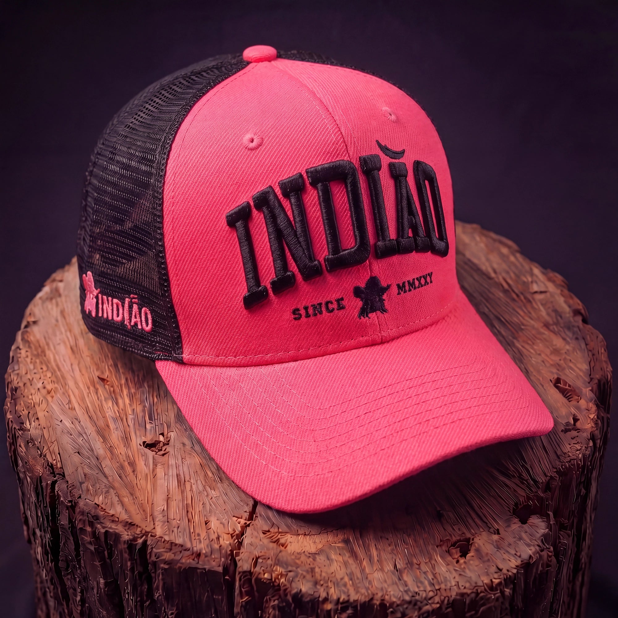 Boné Trucker - Indiao - Rosa Fluor