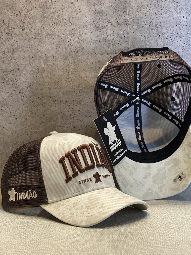 Boné Trucker - Indiao - Marrom Sublimado