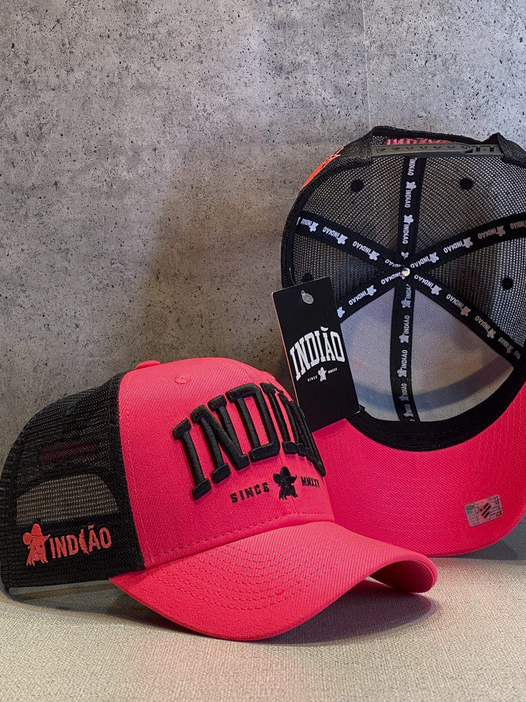 Boné Trucker - Indiao - Rosa Fluor