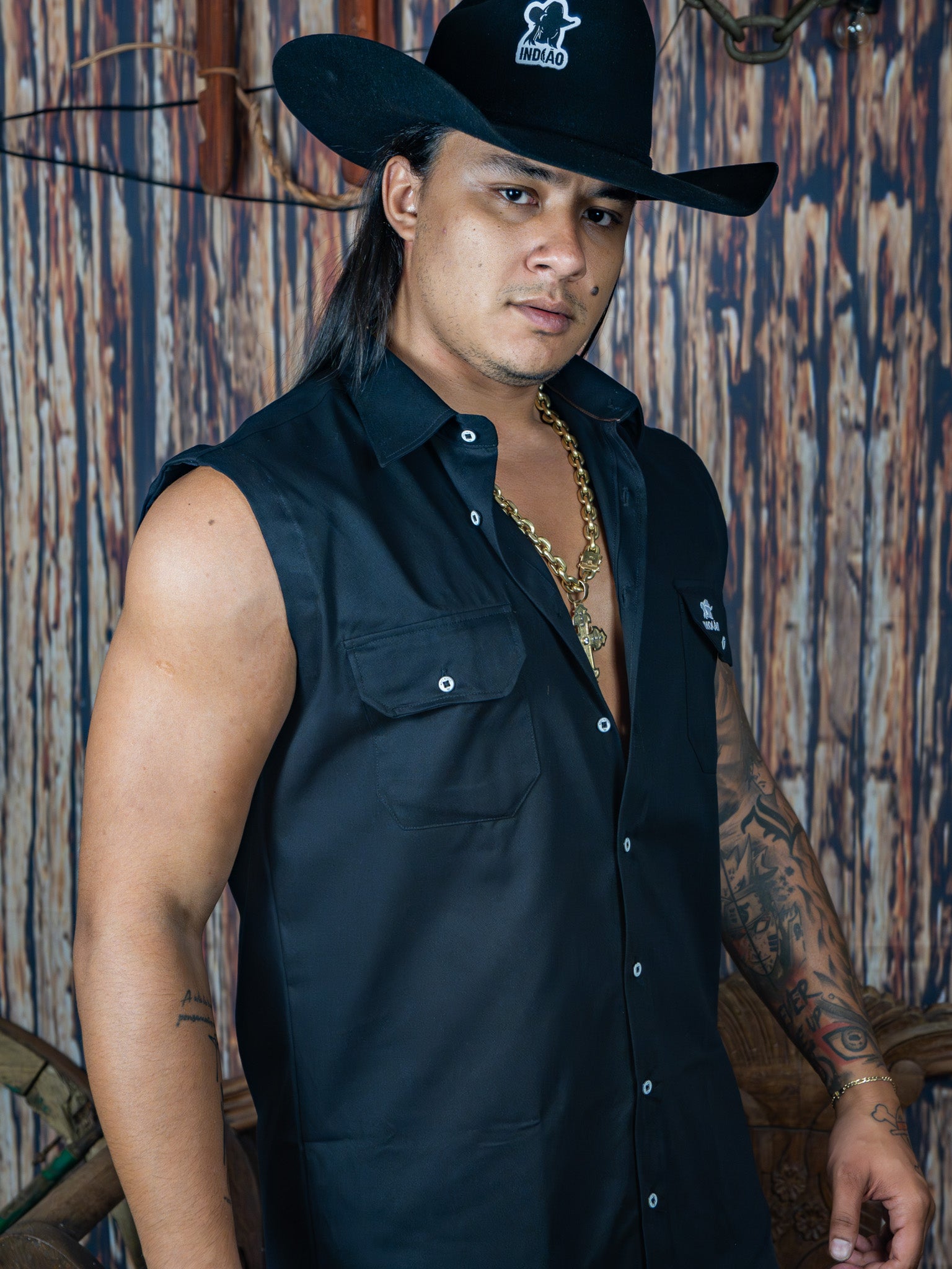 Camisa Regata Sarja Centauro 100% Algodao com Bolso