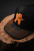 Boné Trucker - Pena - Preto e Laranja