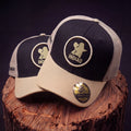 Boné Trucker - Silhueta - Bege com Preto