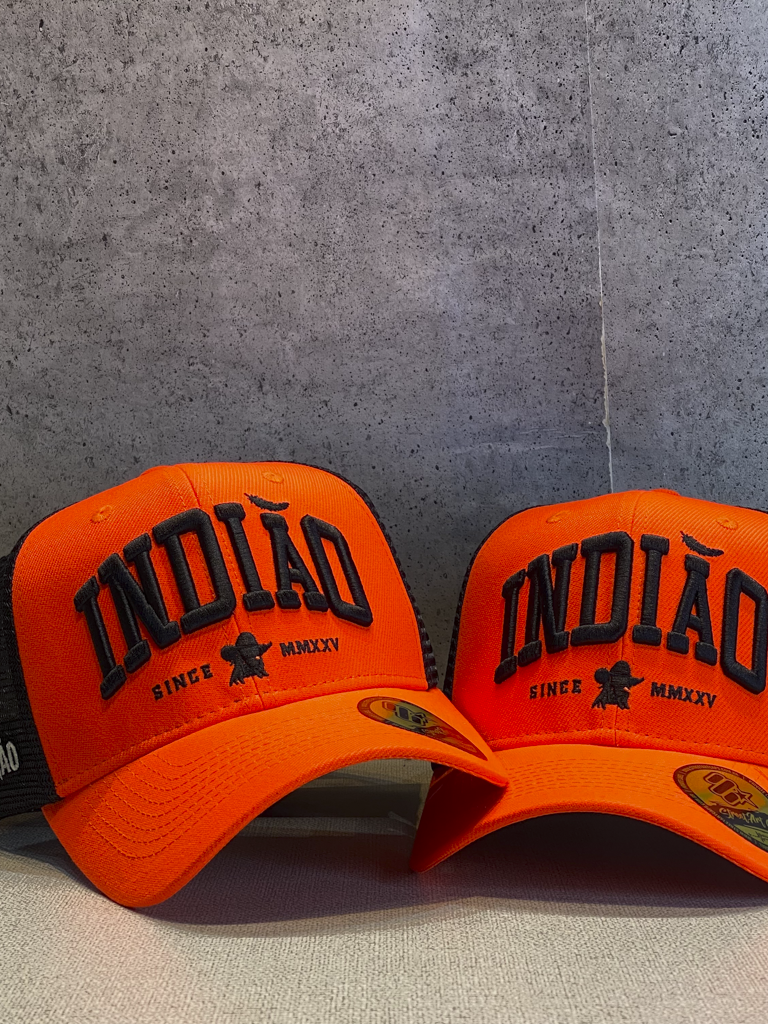 Boné Trucker - Indiao - Laranja Fluor
