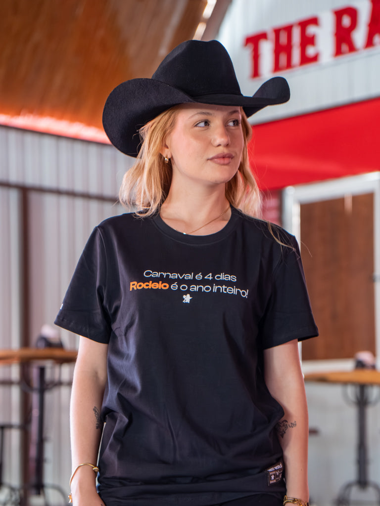 Camiseta Feminina Algodao Pima com Elastano - Carnaval 4 dias