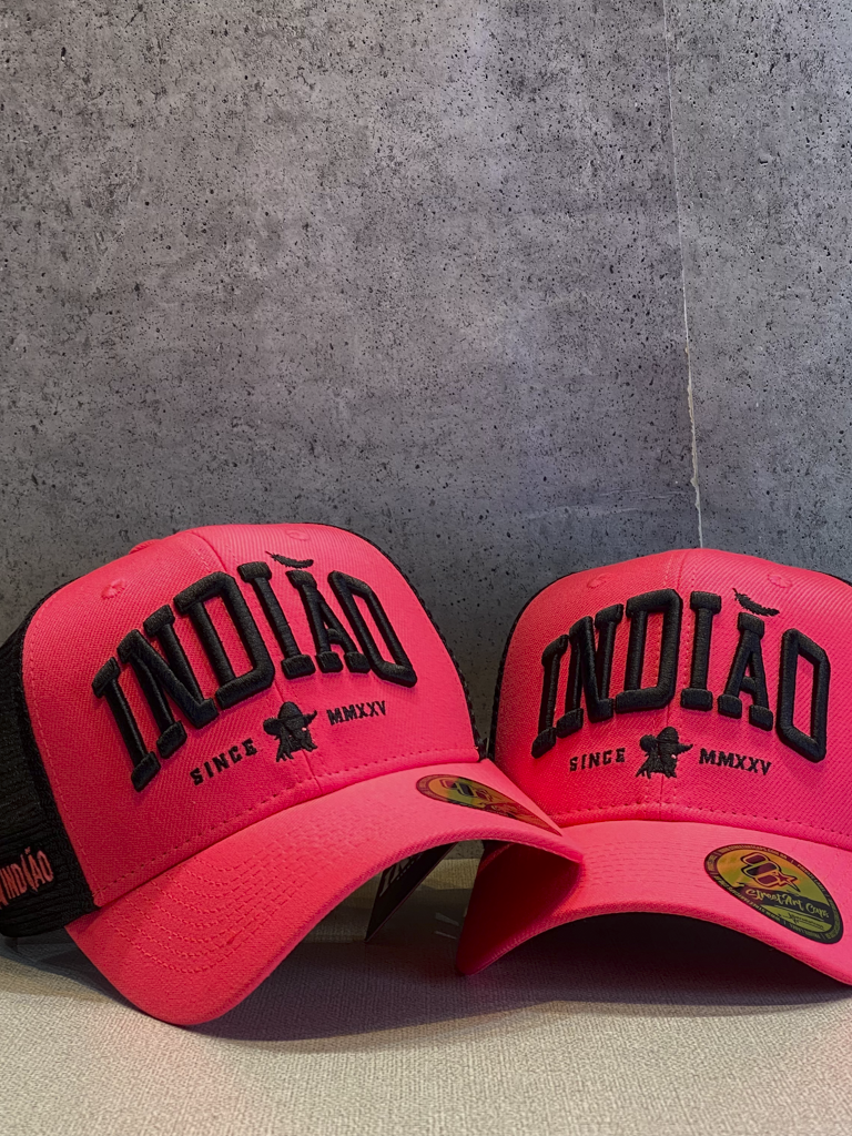 Boné Trucker - Indiao - Rosa Fluor
