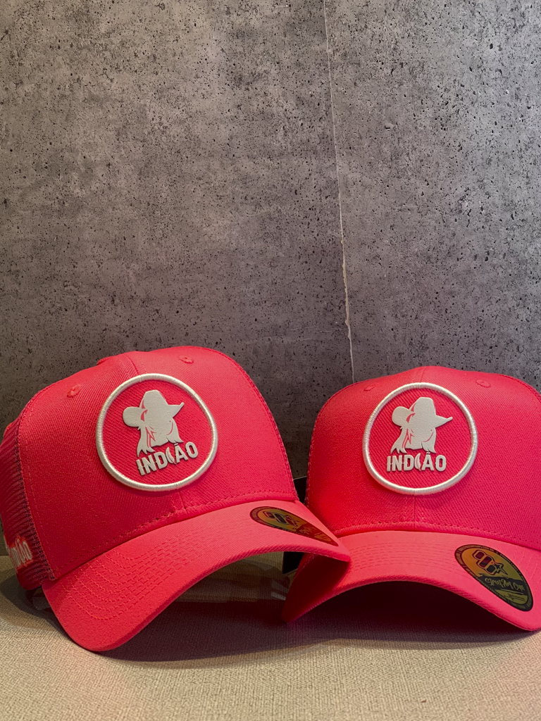 Boné Trucker - Silhueta - Rosa Fluor