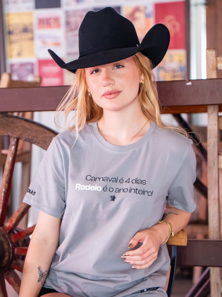 Camiseta Feminina Algodao Pima com Elastano - Carnaval 4 dias